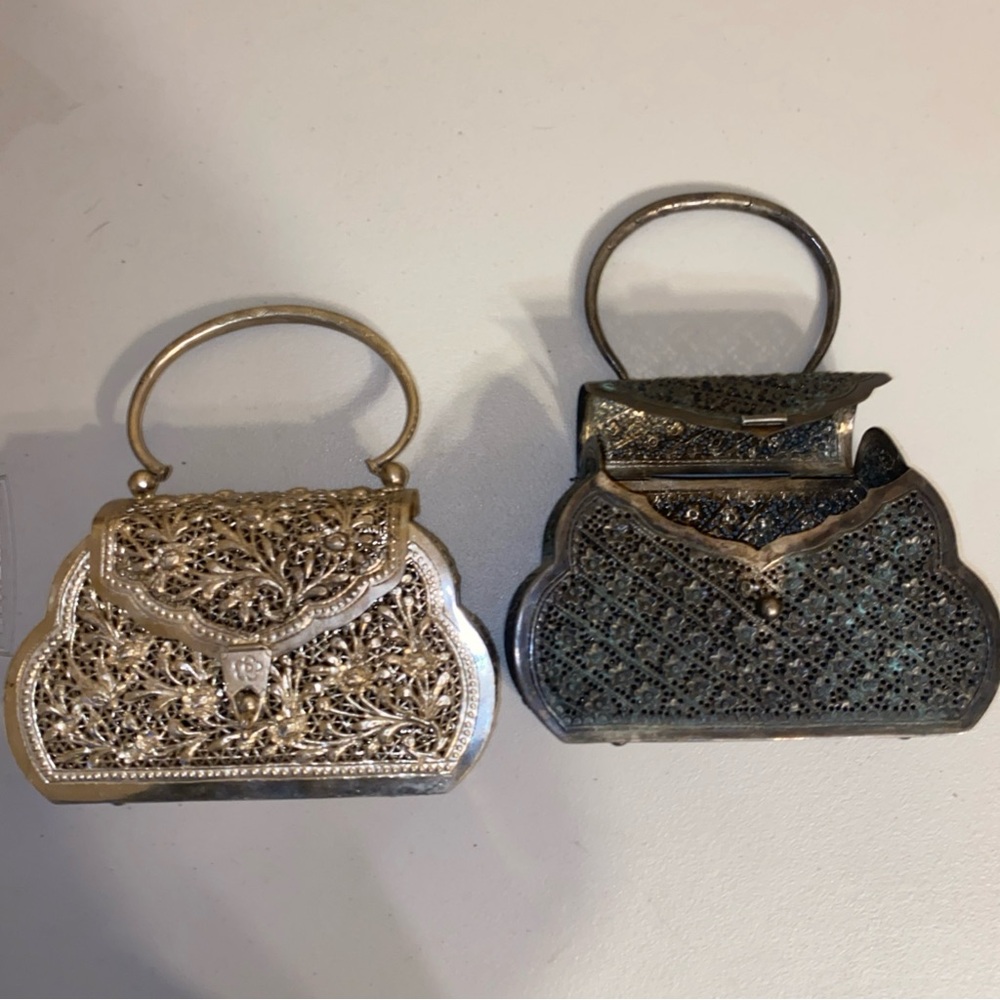 Elegant Gold and Silver Mini Bags 2 metal purses